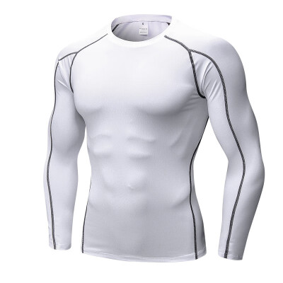 

Mens tight fitness exercise running training T-shirt stretch dry long sleeve shirtDISHENG-059