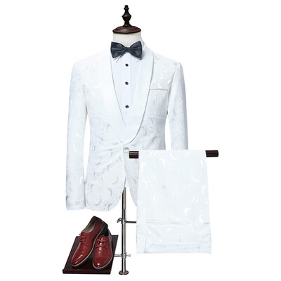 

Shawl Collar Jacquard Blazer&Pants Twinset