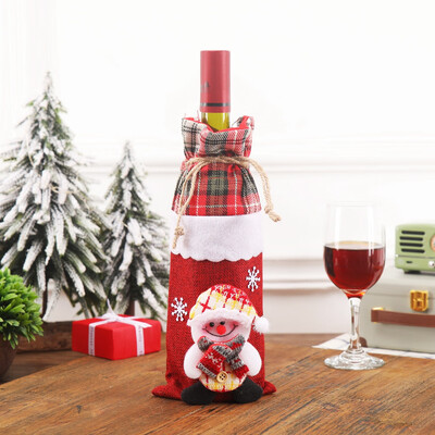 

Siaonvr Christmas Wine Bag Machine Embroidered Wine Bottle Set Table Decoration Supplies