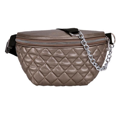 

Fashion Pure Color Sport Women Waist Fanny Packs Leather Lattice Chest Bags