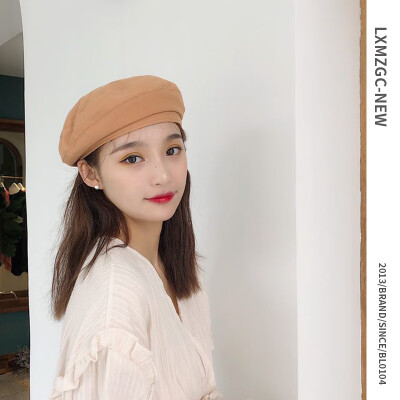 

Ins fashion new hat Korean version with all kinds of solid color Beret Japanese womens art pearl cotton painter hat wholesale