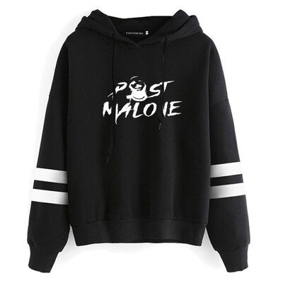

Herqw61 Unisex Rapper Post Malone Women Hoodie Celebration Splatter Striped Sleeve Pullover Sweatshirt