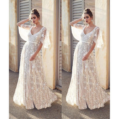 

Women&39s Lace Wedding Bridesmaid Evening Party Ball Prom Gown Long Cocktail Dress