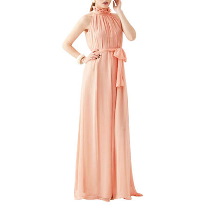

Boho Bandage Swing Dress Women Elegant Sleeveless Chiffon Maxi Dresses