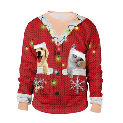 

Toponeto Mens Christmas Fun Ugly 3D Print Long Sleeve Hoodie Coat Sport Casual Jacket