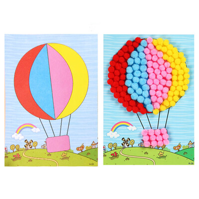 

Siaonvr Kids Creative DIY Plush Ball Painting Stickers Children Educational Handmade Toy