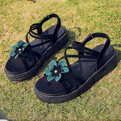 

Sandals female fairy summer students wild flowers super fire holiday beach shoes