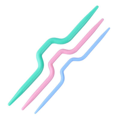 

3pcs Plastic Twist Curved Needles Scarf Sweater Knitting DIY Weaving Tool