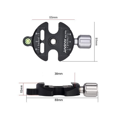 

Andoer DM-55N Professional Universal Disc Aluminum Alloy Quick Release Clamp Knob-Type 14" & 38" Screw Hole Compatible for Arca