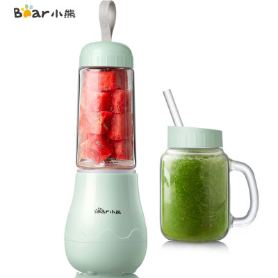 

Bear sear juicer mini portable borosilicate glass double cup multi-function household baby food cooking machine juice machine mixer LLJ-C04H2