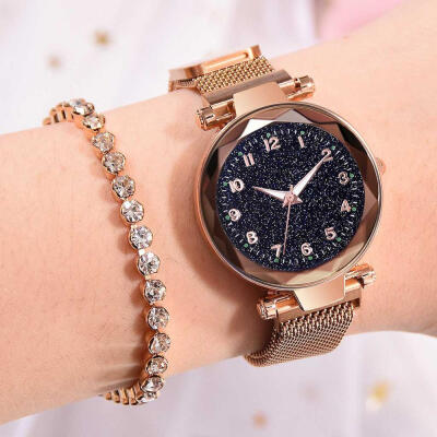 

Luxury Luminous Women Watches Starry Sky Magnetic Female Wristwatch Numerical Rhinestone Clock relogio feminino montre femme