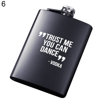 

8oz Men Funny Letter Print Stainless Steel Hip Flask Whiskey Alcohol Container