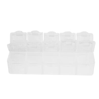 

2Row 10Grid Portable Plastic Square Box Holder Storage Container Case