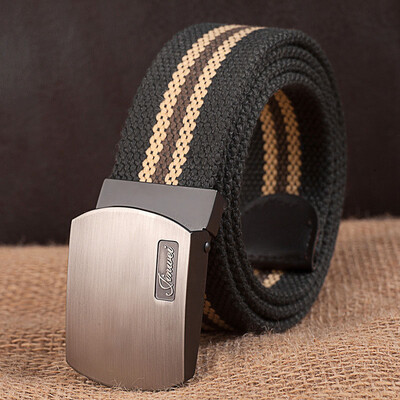 

Canvas Men belt high quality Alloy Automatic buckle belt youth Men&Women outdoor casual cowboy pants belt 110-140cm