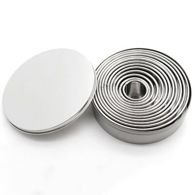 

12PCs Set Round Shape Cookie Cutter Slicers Bread Fruit Biscuit Stainless Steel Fondant Cake Mold Sugar Fondant Decorating Tool