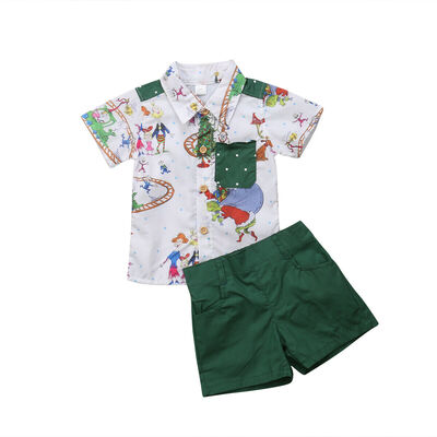 

2PCS Toddler Kids Baby Boy Christmas Clothes T-Shirt TopsShort Pants Outfits