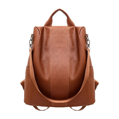 

Fashion Womens PU Leather Backpack Large-capacity Youth Leather Backpacks For Teenage Girls Female School Shoulder Bag Backpack