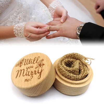 

Gobestart Ring Box Wedding Wooden Box Ring Storage Rings Organizer Wedding Party Accessory