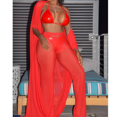 

Women Beach Mesh Sheer Bikini Cover Up Swimwear Bathing Pants Trousers S-2XL
