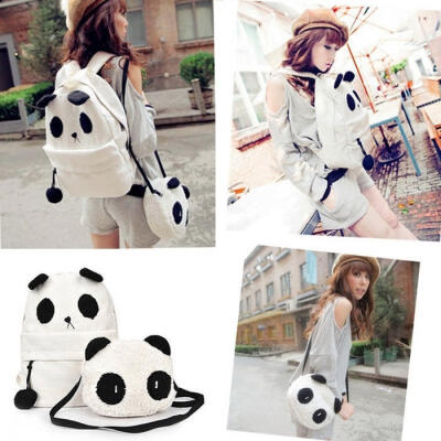 

Fashion Cute Women Style  Panda Schoolbag Backpack Shoulder Book Bag Set