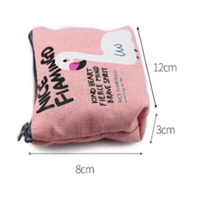 

2018 New Style Fashion Print Women Girls Ladies Canvas Coin Purse Zipper Bag Key Holder Square