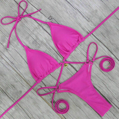

Summer Sexy Women Bandage Thong Bikini Push-up Padded Bra Swiming Swimwear