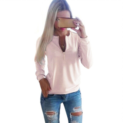 

Women Autumn Solid Color Long Sleeve Blouse Top Shirt