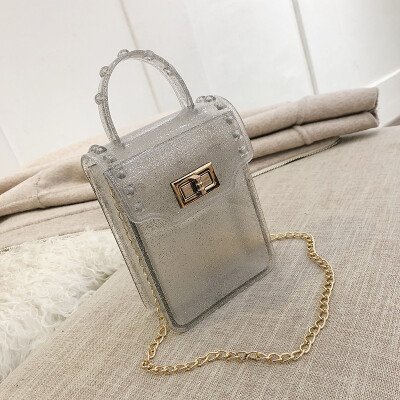 

Qiao Bani 2019 new Korean chic fashion chain mobile phone jelly package hand strap shoulder diagonal trend handbags