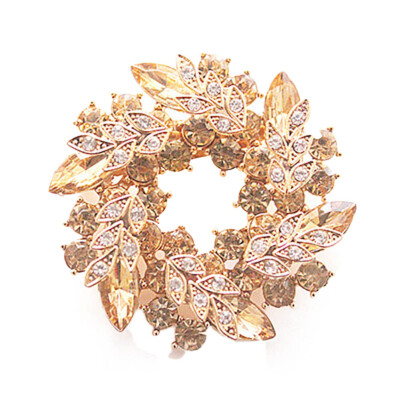 

Fashion Rings Brooches Korean Crystal High-grade Diamond Bauhinia Flower Brooch Women Rhinestone Brooch