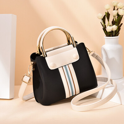

Summer ladies bags fashionable collision color handbags with large capacity one shoulder slanting bag