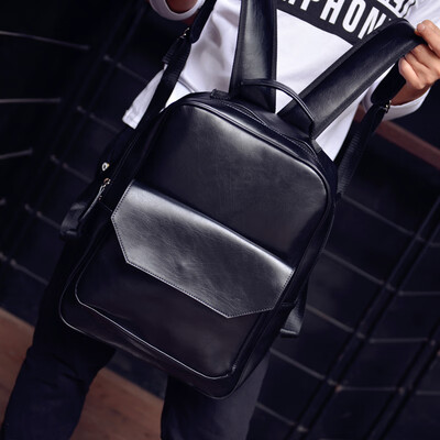 

Ai Biao Leisure Simple Fashion Shoulder Bag Male Korean Leather Business Backpack Students Bookbag Chaozhou Bag