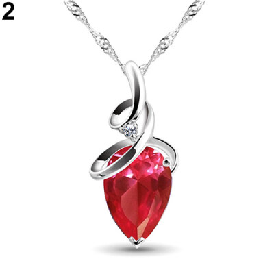 

Womens Twist Waterdrop Zircon Pendent Chain Choker Charm Necklace Jewelry