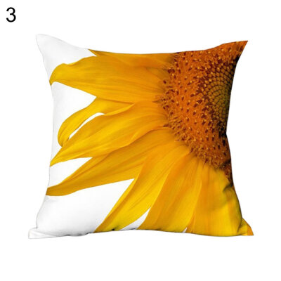 

Sunflower Flower Linen Square Pillow Case Cushion Cover Sofa Bed Car Cafe Decor