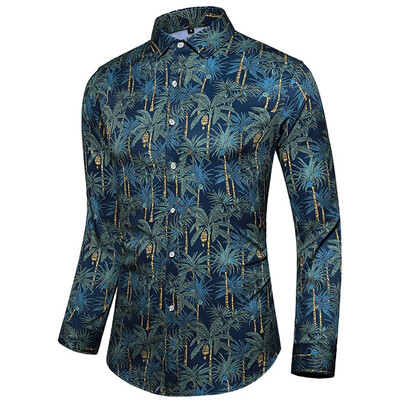 

Tailored Mens Casual Printing Colorful Slim Long Sleeve Dress Shirt Blouse Tops
