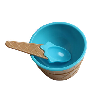 

2Pcs Lovely Ice Cream Dessert Bowl Spoon Tableware Kid Party Dinnerware Supplies