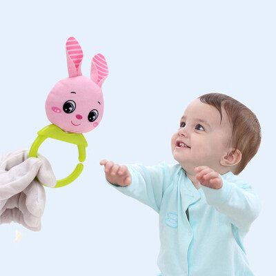 

Siaonvr Baby Cartoon PlushRing Bell Newborn Hand Grasp Toys Soft Mobile Infant Crib Doll