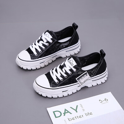 

Breathable canvas shoes 2019 new summer Korean version fashion hundred white shoes Hong Kong style student biscuit shoes
