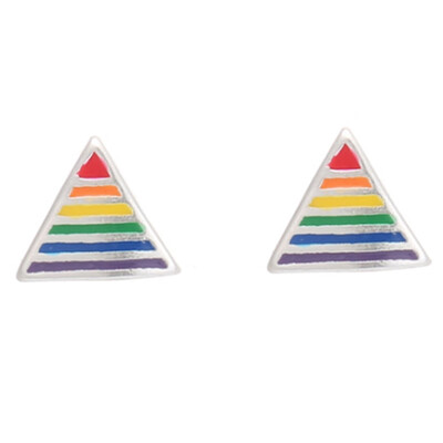 

Stainless Steel Rainbow Gay Pride Earrings Fashion Lgbt Pride Ear Studs Couple Jewelry