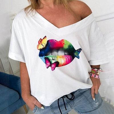 

Starmoon Fashion Women Summer Casual V-Neck Print Short Sleeve T-shirt Tops