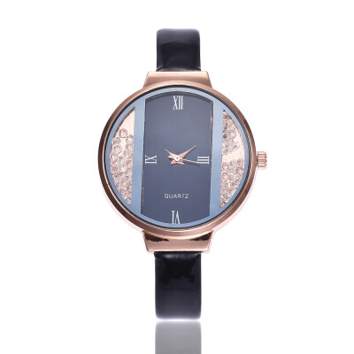 

New fashion ball watch female Roman scale belt quartz watch