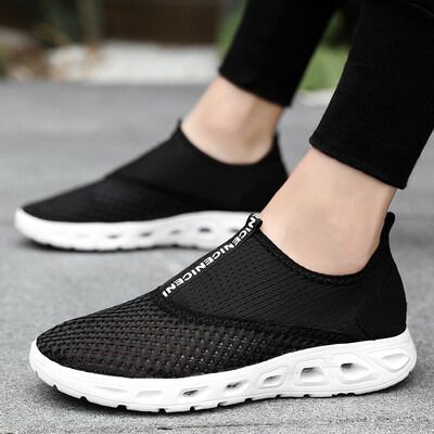 

Summer breathable trend mens shoes net face single-layer leisure pedal lazy socks hollowed out thin light wet shoes
