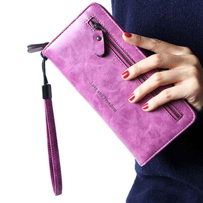 

Women Lady Faux Leather Long Clutch Bag Phone Coin Card Purse Wallet Handbag
