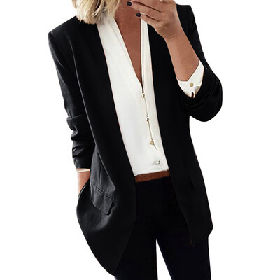 

Women Suit Coat Solid Color Slim Suit Long Sleeve Plus Size Causal Suit Coat For Female
