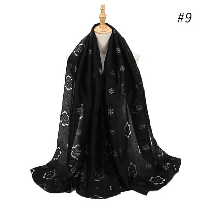 

Cut flower scarf new flower gold silk scarf soft organza fashion headscarf travel sunscreen shawl