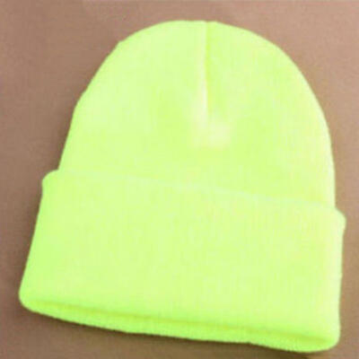 

Fashion Men\s Women Solid Color Beanie Knitted Hip-Hop Winter Warm Dance Hat