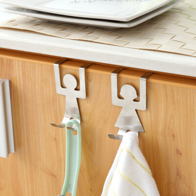 

Siaonvr 2Pcs Stainless Steel Lovers Shaped Hook Kitchen Hanger Clothes Storage Rack Tool