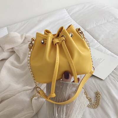 

Fashion girl Messenger bag casual texture bucket bag female 2019 summer new Korean version of the wild chain shoulder bag