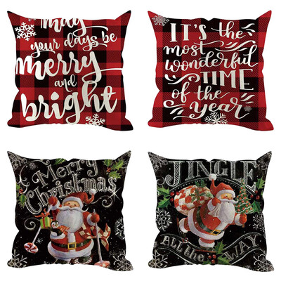 

Siaonvr 4Pcs Christmas Pillow Cover Pillowcases Decorative Sofa Cushion Cover Decoration