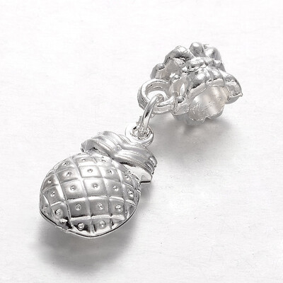 

Alloy European Dangle Beads Large Hole Ananas Beads Silver 30mm Hole 5mm