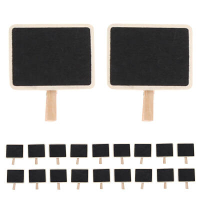 

20pcs Mini Blackboard Wooden Clip Long Photos Peg Memo Clips Ornaments